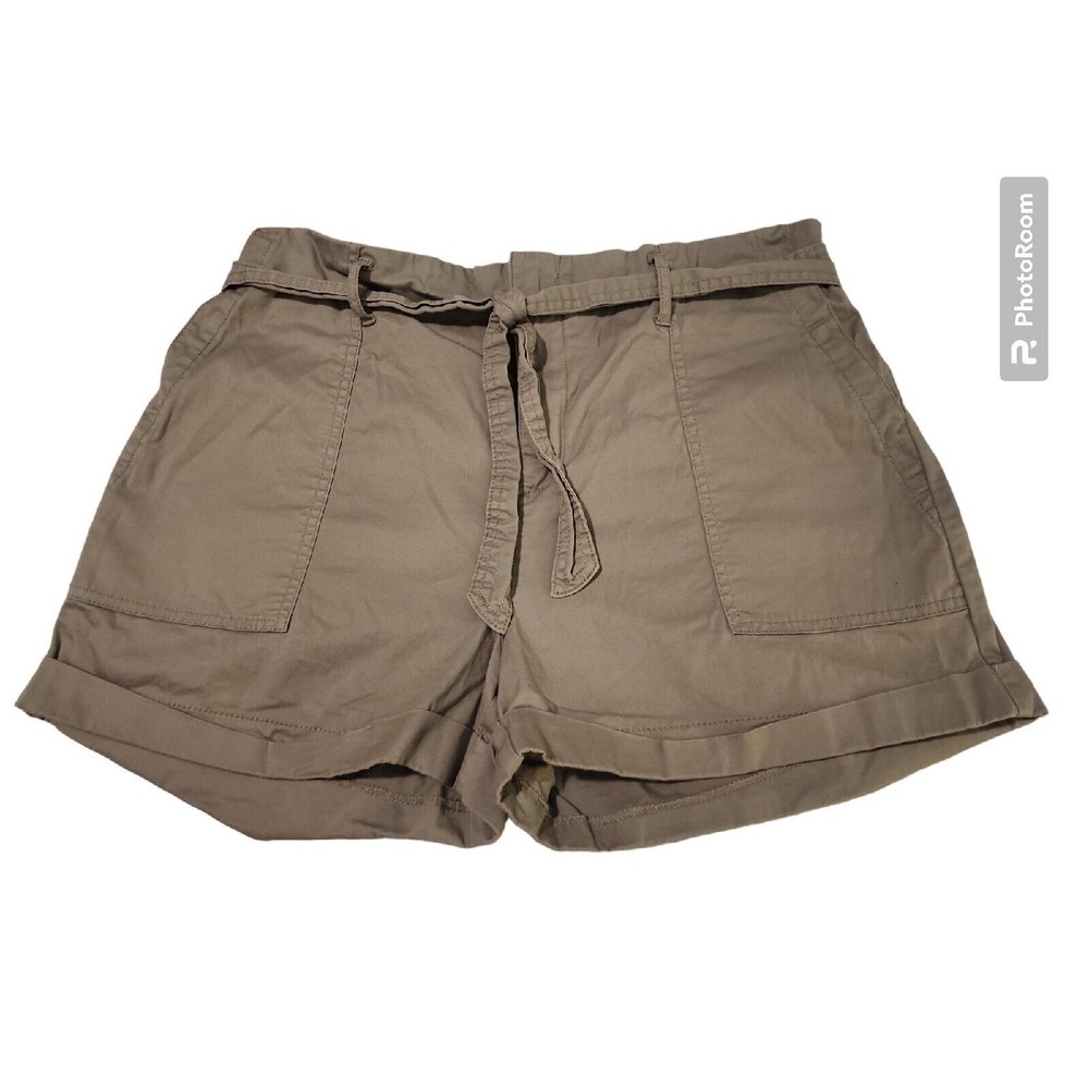 Vanilla Star Khaki Shorts‎ Belted High Waist Casual Cuffed Size 13